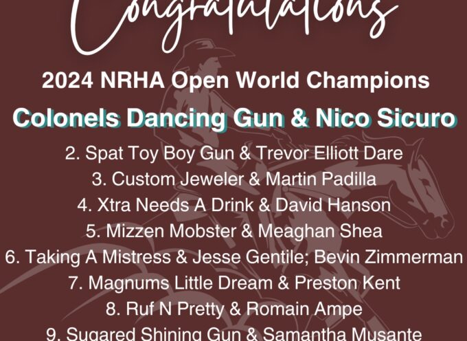 Colonels Dancing Gun & Nico Sicuro are 2024 NRHA Open World Champions!